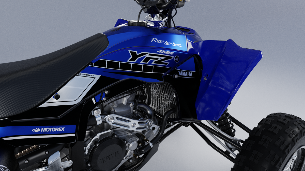YFZ 450 GRAPHICS KIT - 60 ANIVERSARY STYLE (BLUE) – 4DDesign