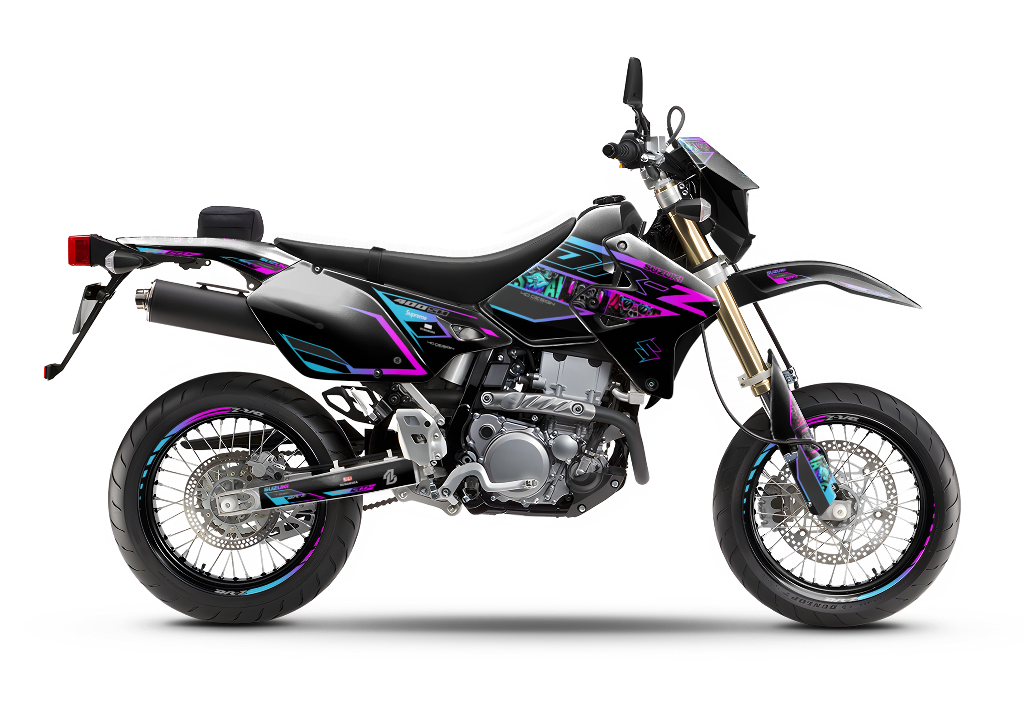 Gray Cyan Shift Graphics Kit Fits Suzuki DRZ400SM Drz400s Drz400 - Foto 8