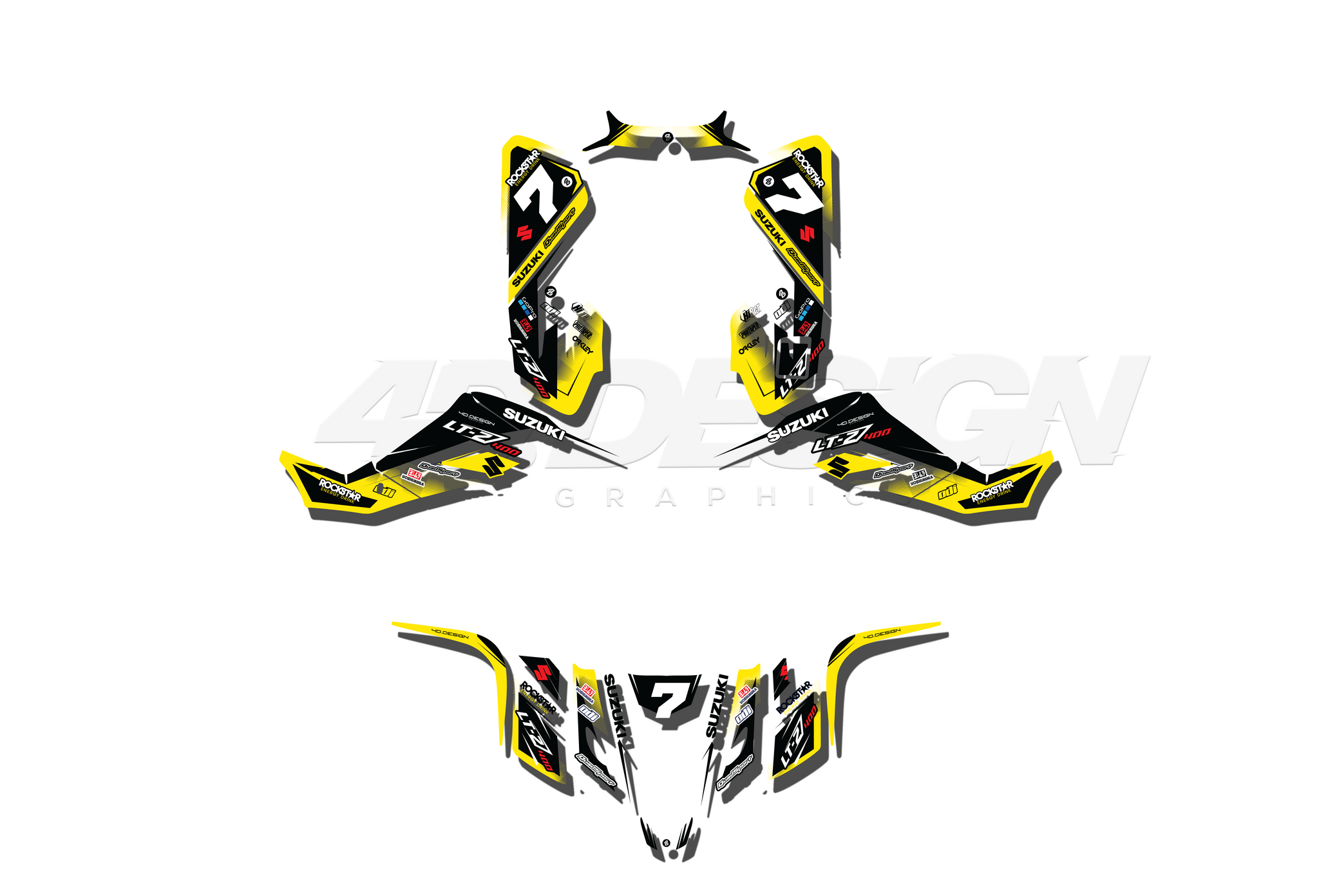 SUZUKI LTZ 400 GRAPHICS KIT. ALL MODEL ATV GRAPHICS AVAILABLE
