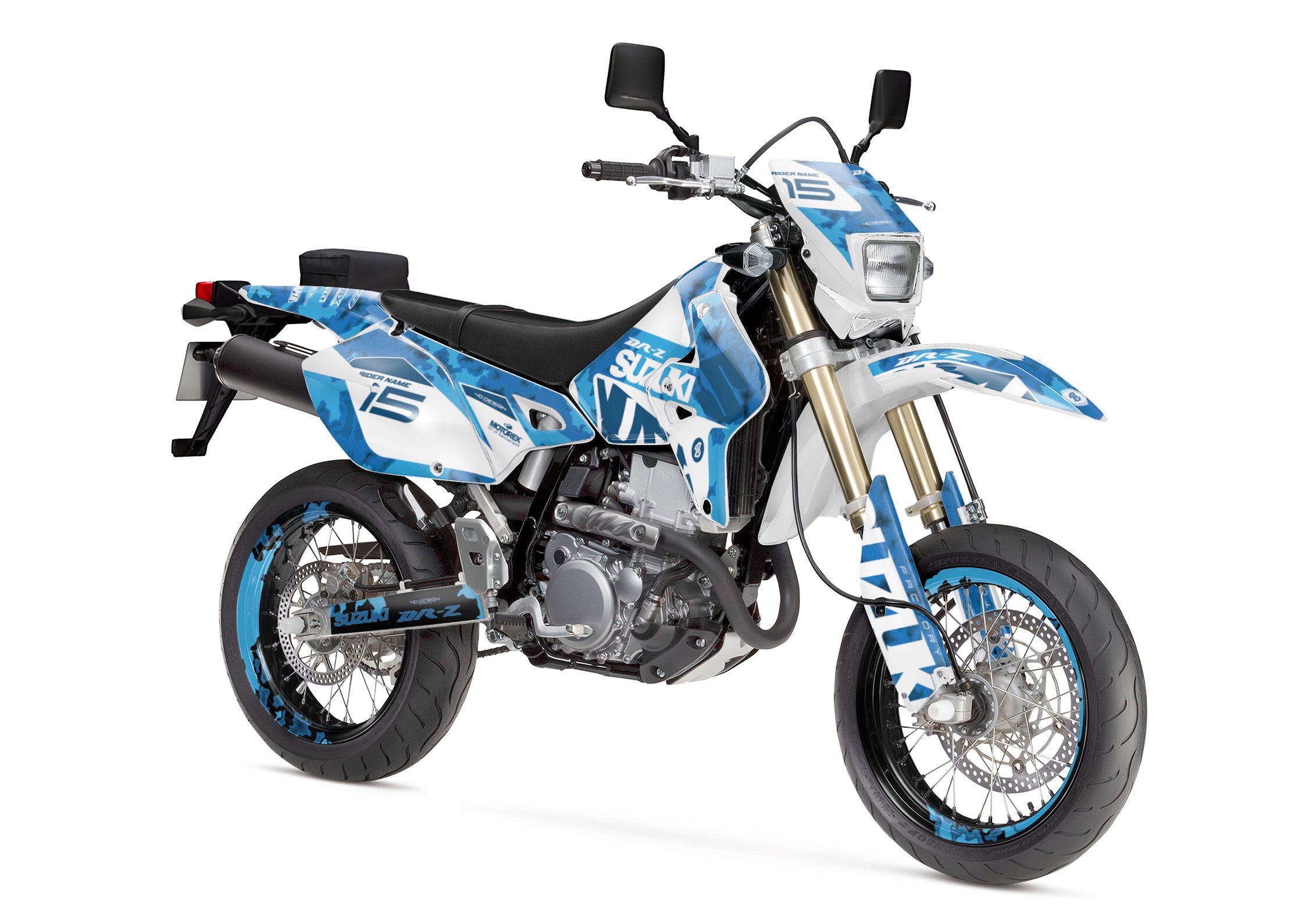SUZUKI DRZ 400 GRAPHICS KIT KAMOTEAL 4DDesign suzuki-drz-400-graphics-kit-kamoteal-4ddesign