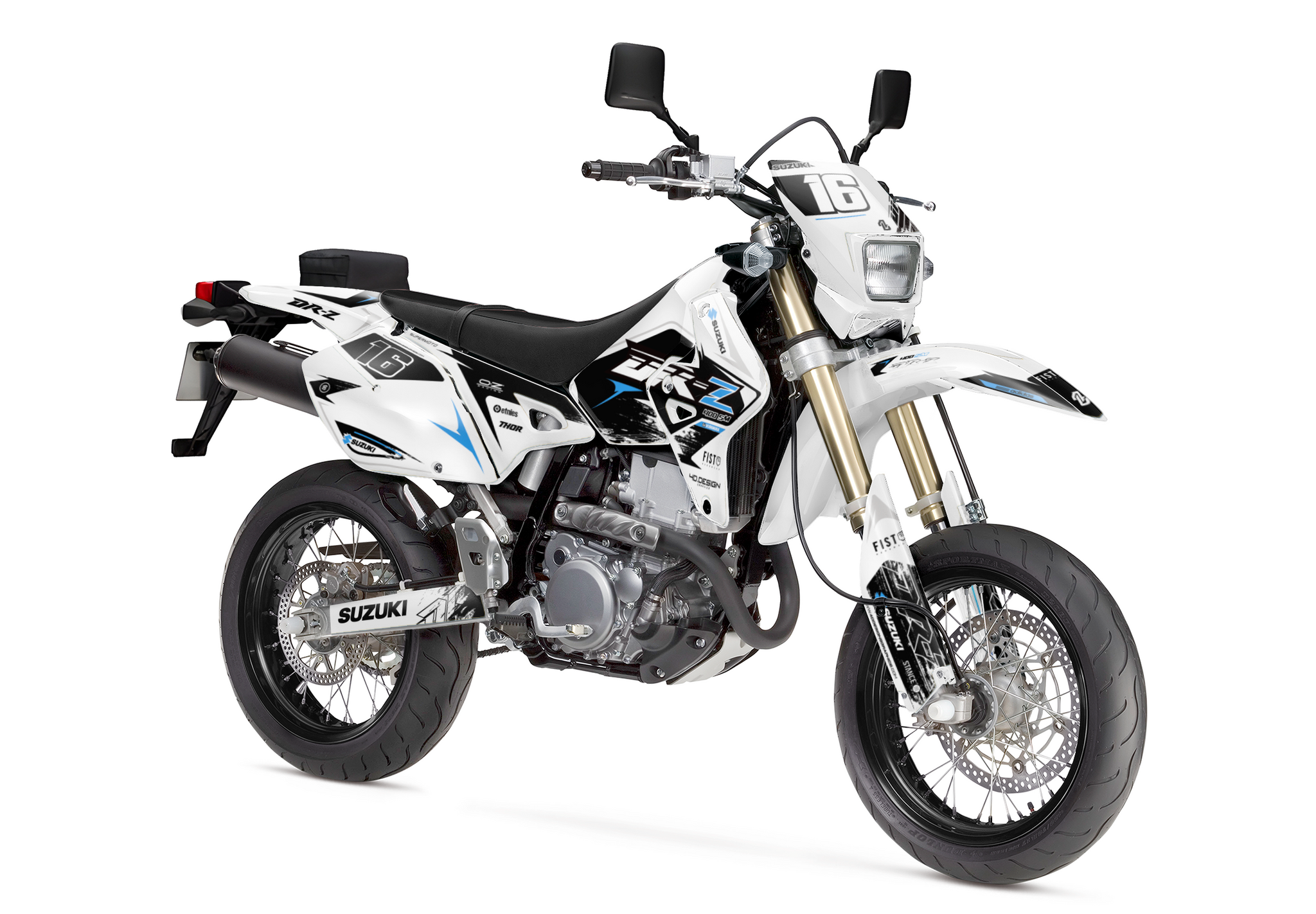 SUZUKI DRZ 400 GRAPHICS KIT - GRUNGEBLUE – 4DDesign
