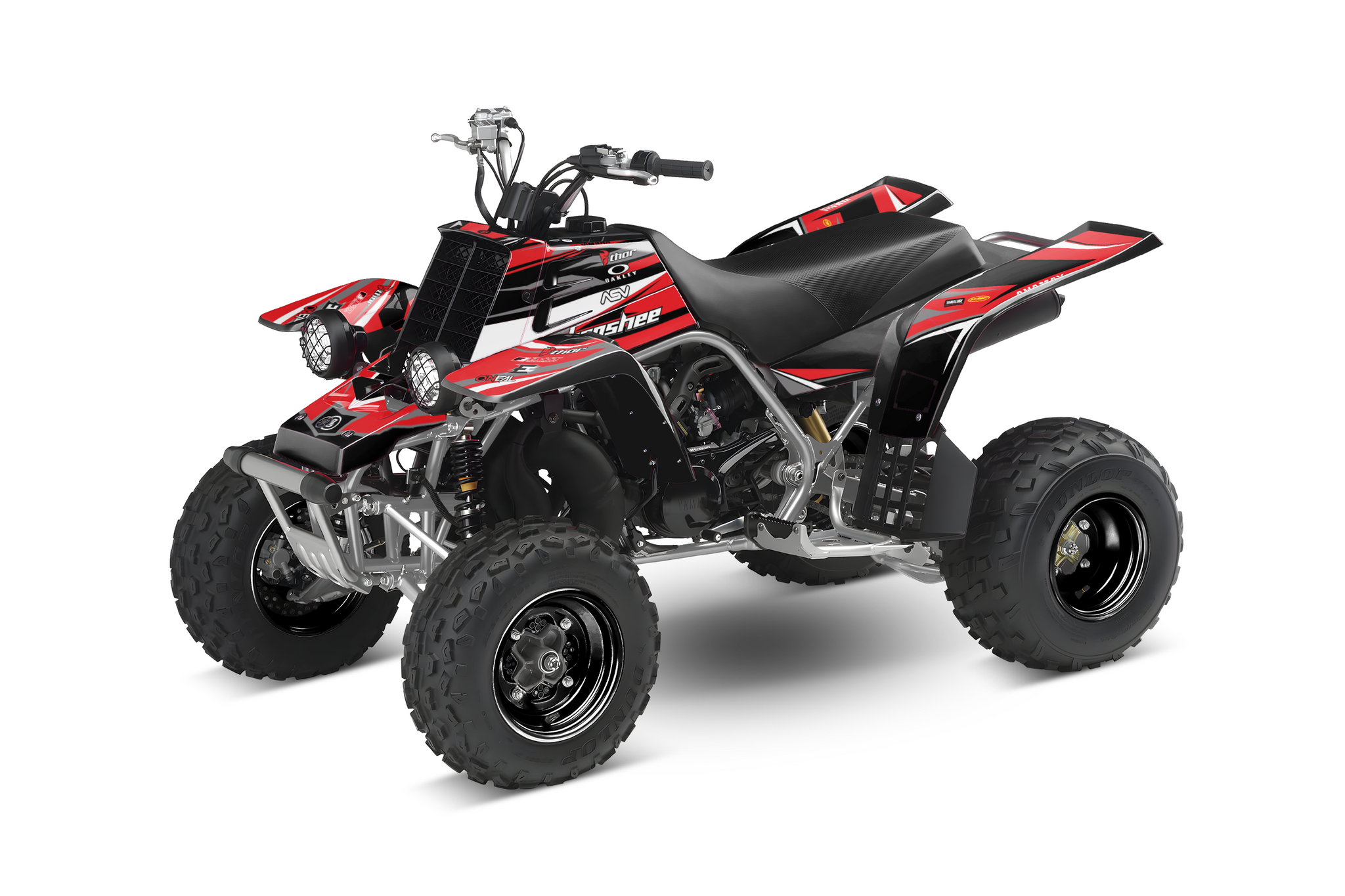 Banshee Retro Color Logotipo Da Yamaha Banshee White Retro Quad Graphics Kit | YFZ R