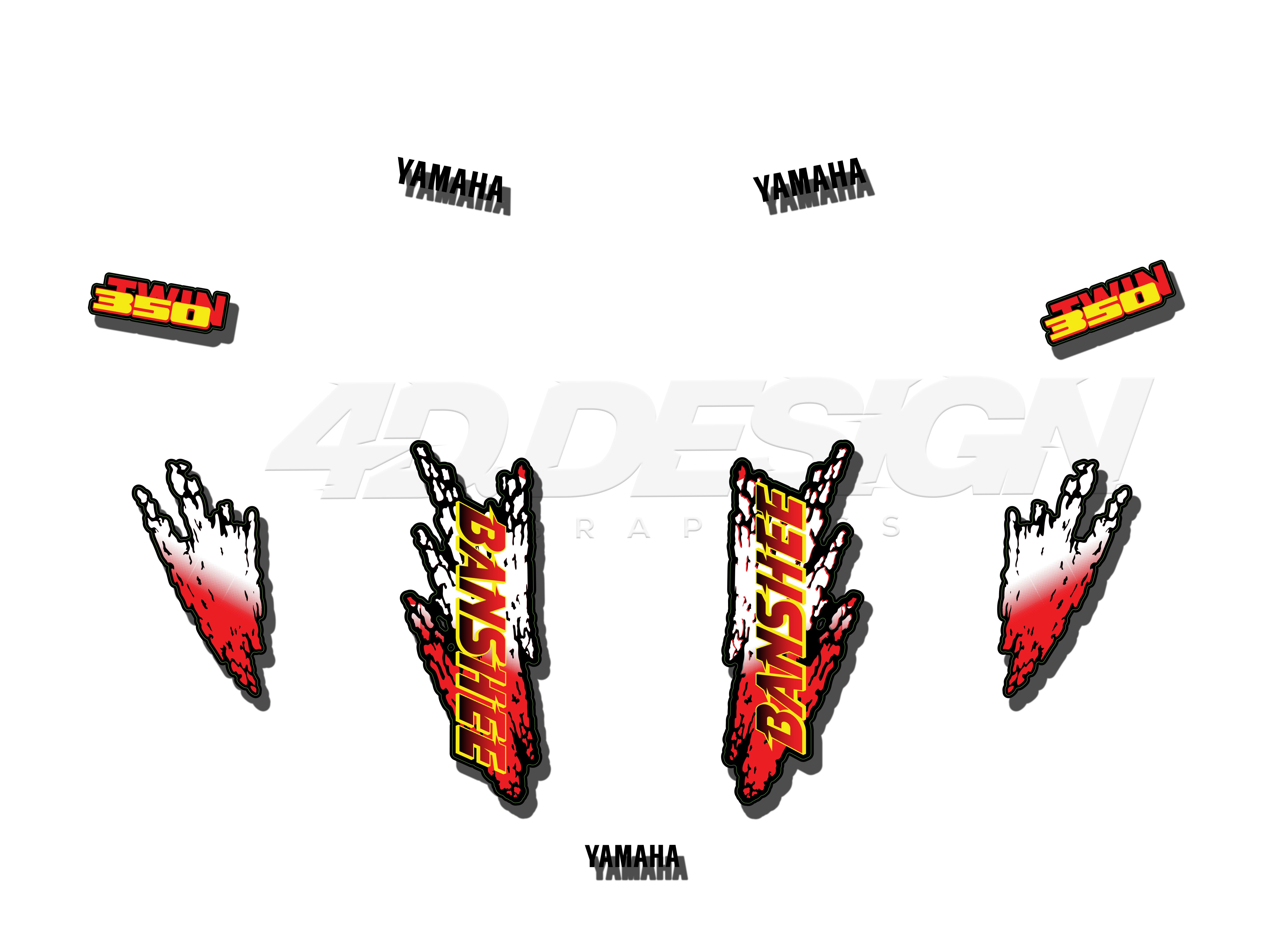 Banshee 1992 Yamaha Banshee Full Graphics Kit – OEM Style, Thick & High ...