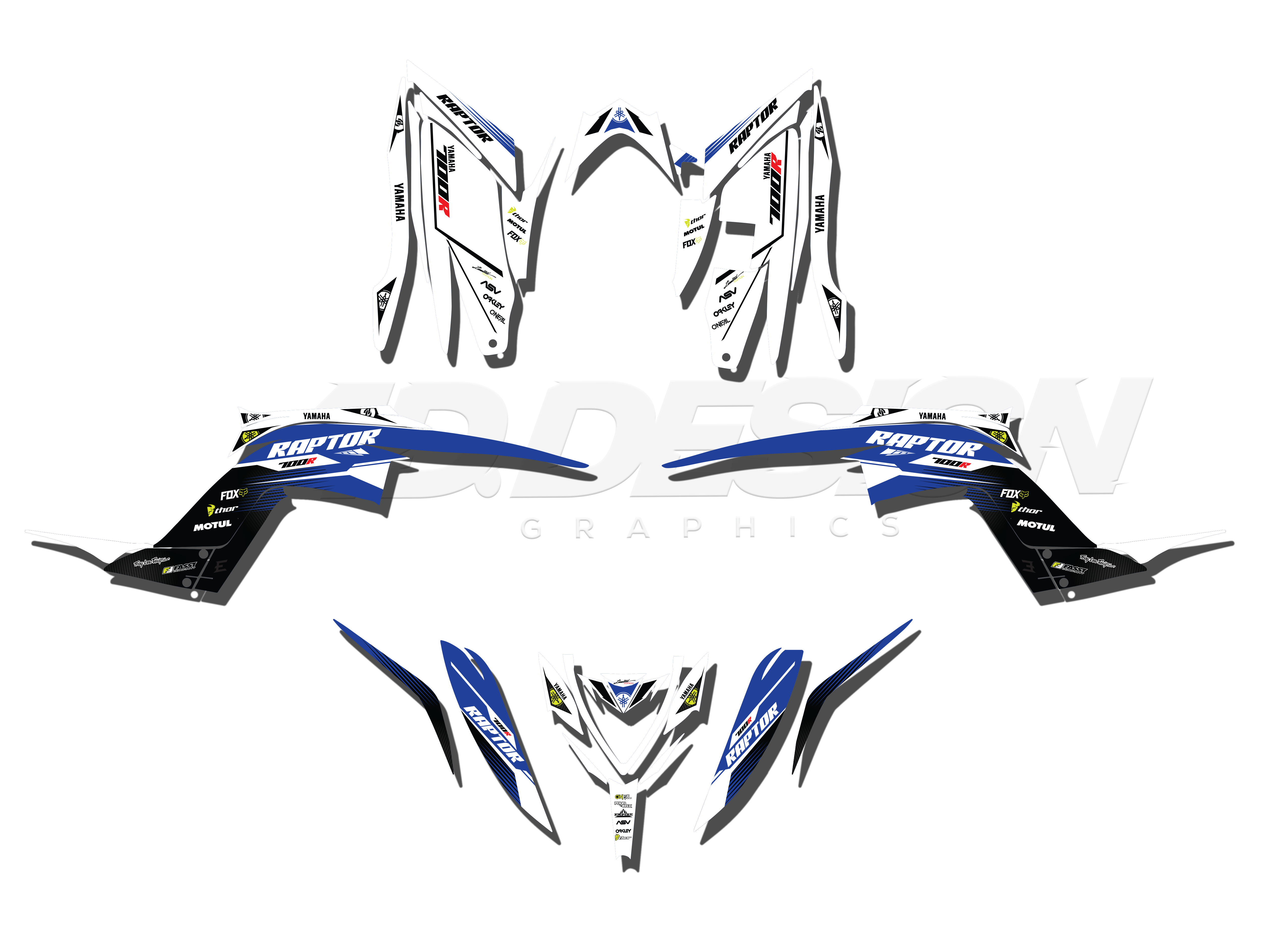Yamaha Raptor 700 Service Kit D343 - YAMAHA RAPTOR 700 FULL GRAPHICS KIT – 4DDesign
