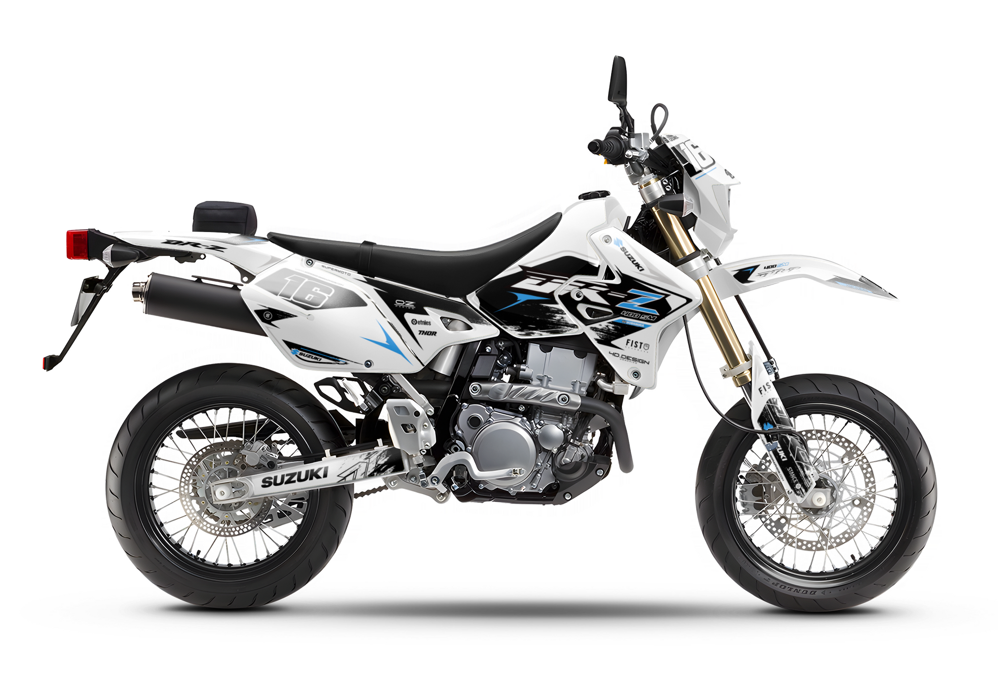 SUZUKI DRZ 400 GRAPHICS KIT - GRUNGEBLUE – 4DDesign
